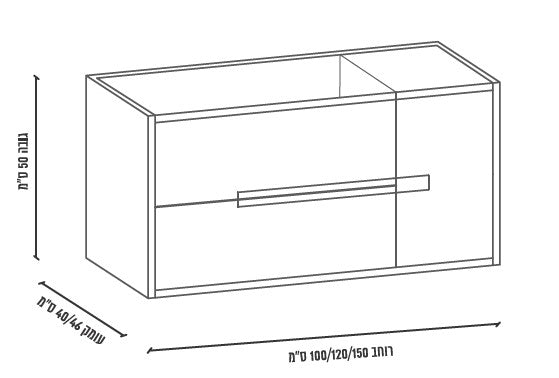 ארון אמבט תלוי אפוקסי דגם זהר עם דלת N