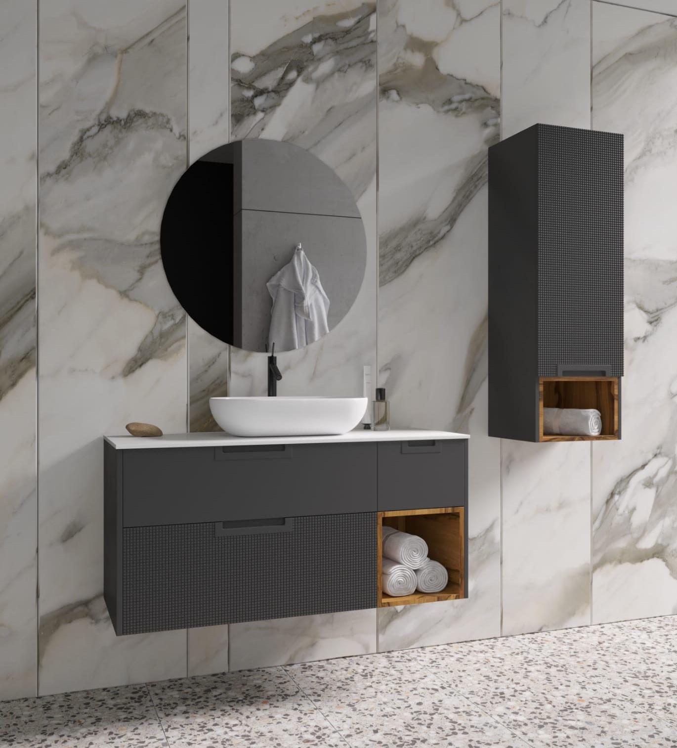 ארון אמבט תלוי דגם יהלום גודל 100