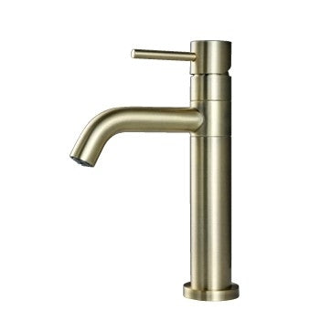 ברז פרח קצר קשתי פלטינום לכיור אמבט בגימור זהב מט