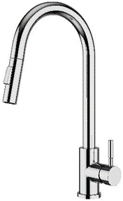 ברז מטבח נשלף דגם 23 ניקל מבריק