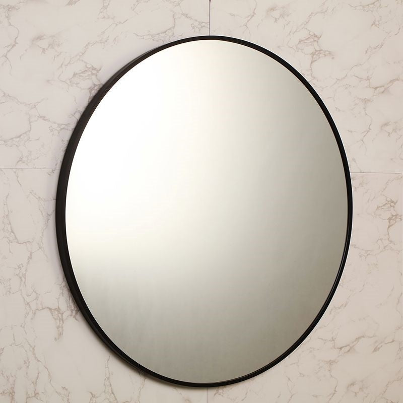מראה עגולה יוקרתית מסגרת אלומיניום שחור מט קוטר 60