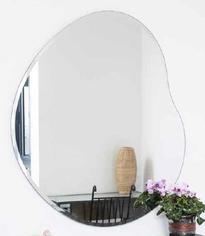 מראה אמורפית קריסטלית ללא מסגרת כולל דופן אחורית ומתלה דגם 604036129 גודל 55/62גודל מראה