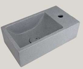 כיור בטון מונח 40X22X14 ס״מ (ניתן לתלות בתוספת קונסולה)