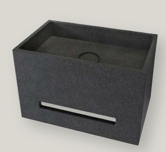 כיור בטון תלוי מלבני 40X25X30 ס״מ במגוון צבעים