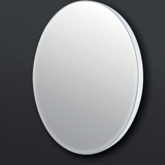 מראה עגולה מסגרת לבנה קוטר 80 D