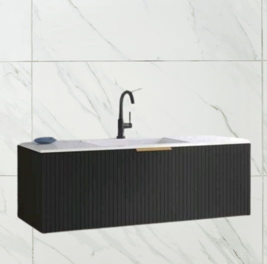 ארון אמבט תלוי לי אפוקסי עם כיור חרס אינטגרלי גודל 60