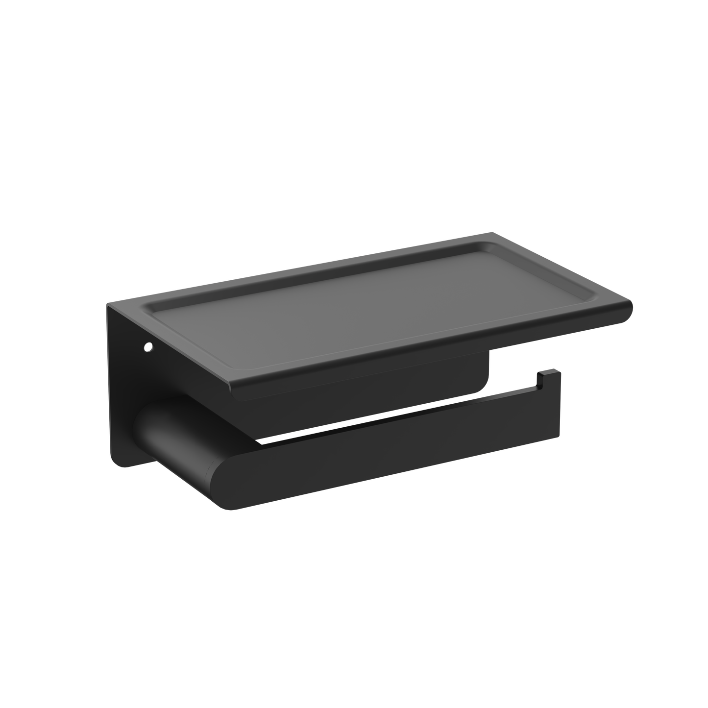 מחזיק נייר עם מדף שחור מט דגם לשם