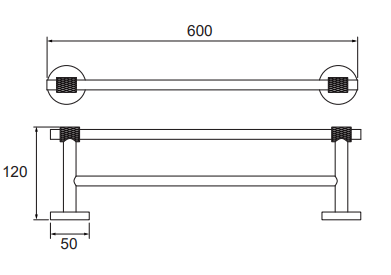 מוט מגבת כפול זהב מט ושחור מט דגם שוהם