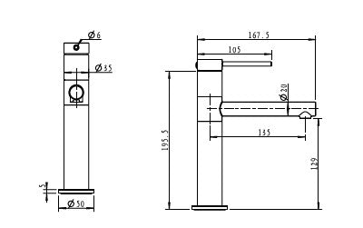 סדרת VOL316 | נירוסטה טבעי ברז פרח נמוך פיה מסתובבת PE