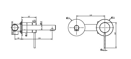 ערכה חיצונית לקיר נסתר פיה 13 ס"מ סדרת VOL316 | נירוסטה טבעי PE