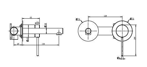ערכה חיצונית לקיר נסתר פיה 13 ס"מ סדרת VOL316 | שחור מט PE