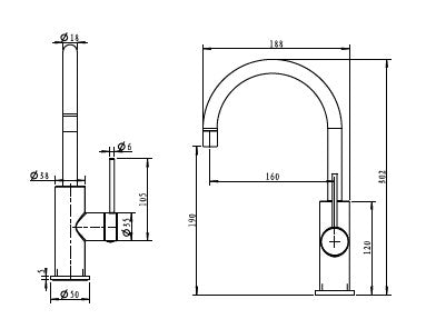 סדרת VOL316 | זהב ענתיק PVD PE ברז ברבור קצר