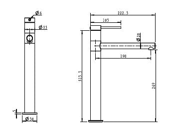 סדרת VOL316 | רוז גולד מוברש PVD PE ברז פרח גבוה פיה מסתובבת