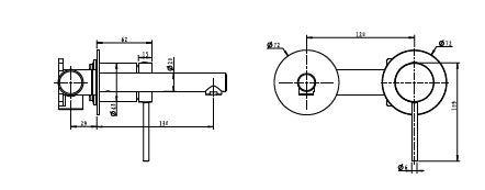 סדרת VOL316 | רוז גולד מוברש PVD PE ערכה חיצונית לקיר נסתר פיה 13 ס"מ