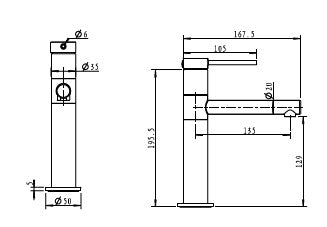 סדרת VOL316 | גרפיט מטאלי PVD PE ברז פרח נמוך פיה מסתובבת