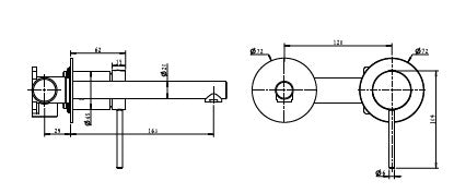סדרת VOL316 | גרפיט מטאלי PVD PE ערכה חיצונית לקיר נסתר פיה 16 ס"מ