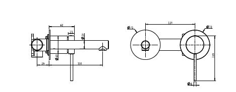 סדרת VOL316 | גרפיט מטאלי PVD PE ערכה חיצונית לקיר נסתר פיה 13 ס"מ
