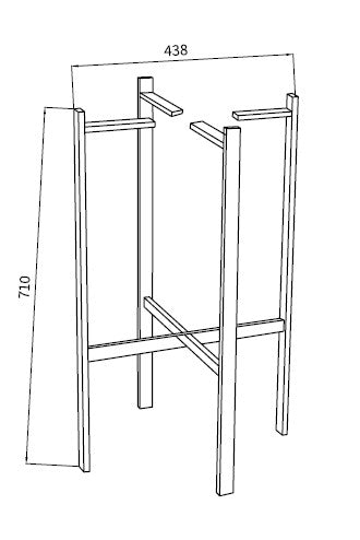 סט קונסולה- כיור עגול + מגש בטון+ רגליים כחול רויאל PE