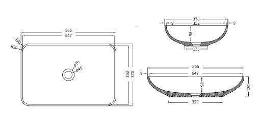 סדרת כיורי VIVO PE צבע לבחירה