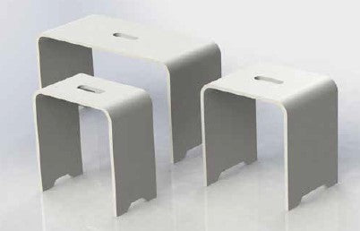 שרפרף לבן מט + חריץ 38*38*21 ס"מ NG