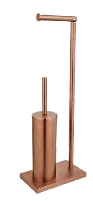 מתקן נייר יוקרתי + מברשת צבע רוזגולד DI