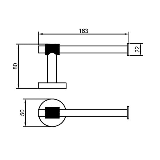 מחזיק נייר טואלט זהב מט ושחור מט דגם שוהם