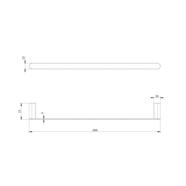 מוט מגבת בודד זהב מט דגם לשם