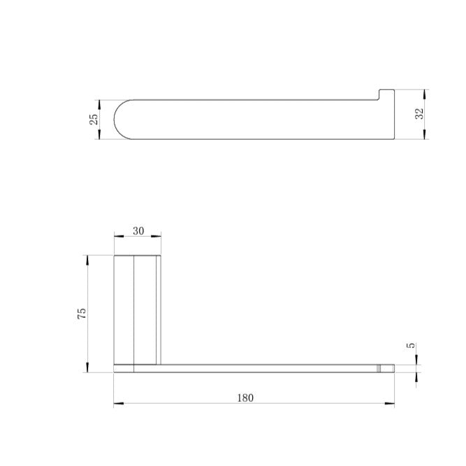 מחזיק נייר טואלט זהב מט דגם לשם