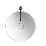 לבן מבריק כיור רחצה מונח עגול 40 ס"מ עם מכסה+רגל