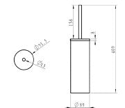 מברשת אסלה מונחת צבע שחור מט  PE