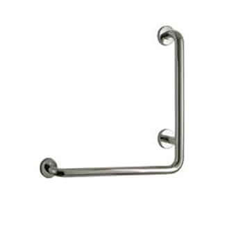 Two-dimension stainless steel grab handle, shiny chrome finish, rust and corrosion resistant, dimensions 67x57x9 cm.
