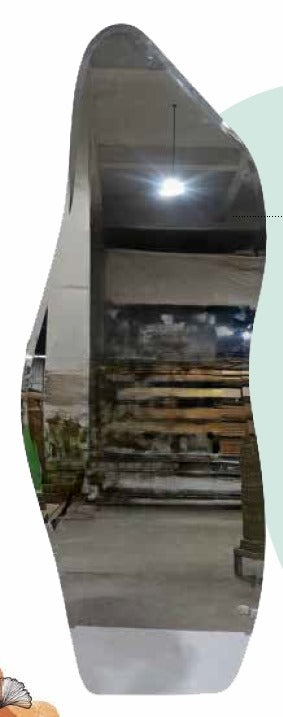 מראה אמורפית קריסטלית ללא מסגרת כולל דופן אחורית ומתלה דגם  604073369 גודל 60/160גודל מראה