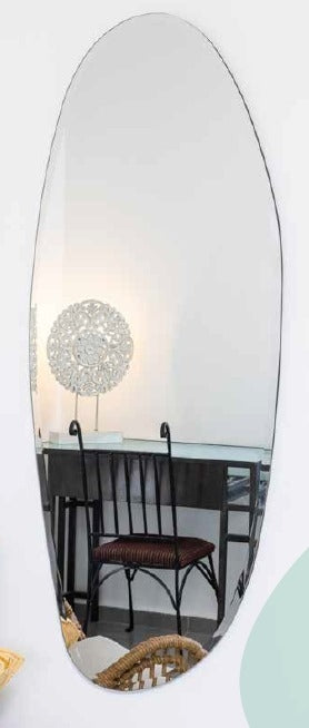 מראה אמורפית קריסטלית ללא מסגרת כולל דופן אחורית ומתלה דגם 604041169 גודל 40/100גודל מראה